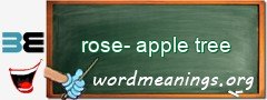 WordMeaning blackboard for rose-apple tree